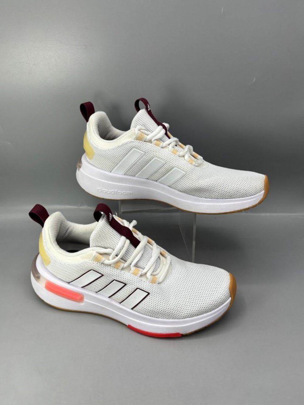 Adidas Cloudfoam Racer TR23 Running Shoes Women 6 White Athletic Sneakers 789005
